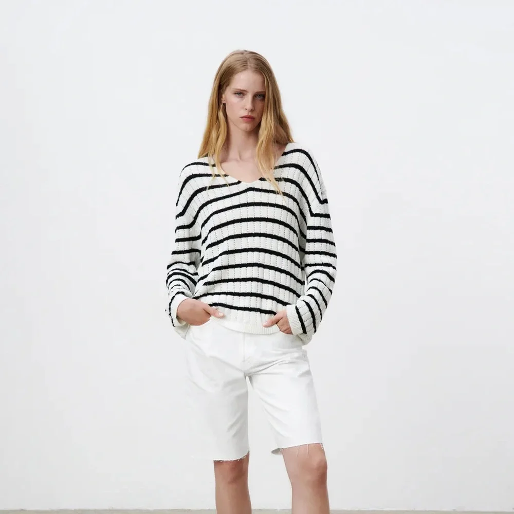 Zara linen blend knit sweater - Picture 3 of 10